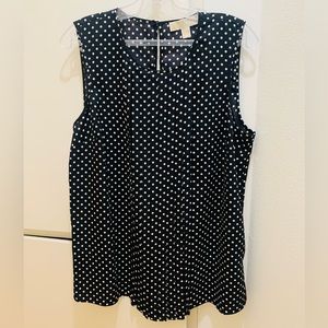 NWOT Michael Kors Flowy Sleeveless Black Blouse